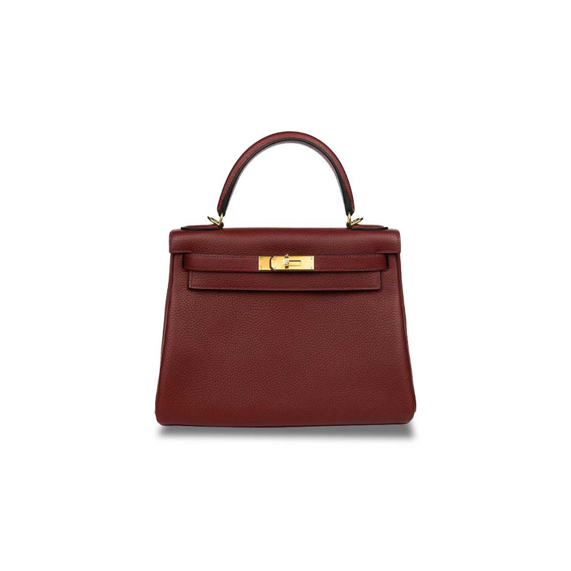 H**mes 28 kelly retourne rouge h clemence gold hardware (28*22*10cm)
